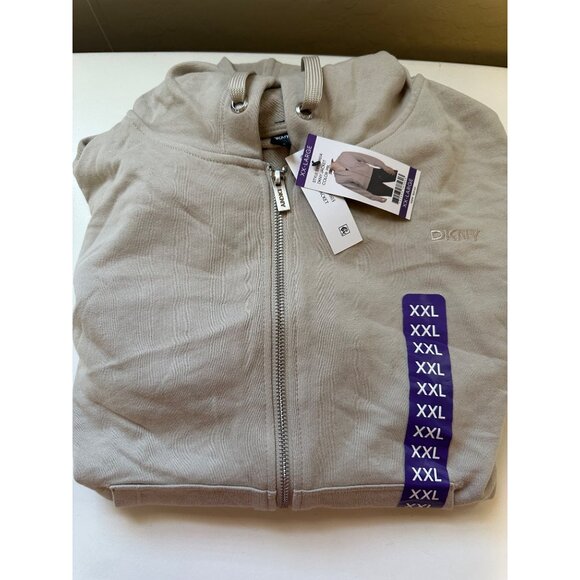 DKNY Women's Terry Zip Front Jacket Size XX-large /cream NWT - Picture 7 of 7
